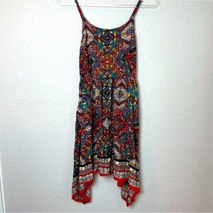 Paisley Printed Handkerchief Hem Summer Dress Size S